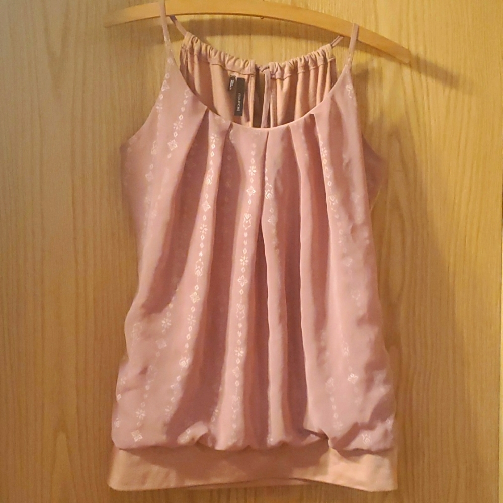 NWOT Loose Fit Boat Neck Blouse w/ Geometric Floral Print; Amaranth Pink; Medium
